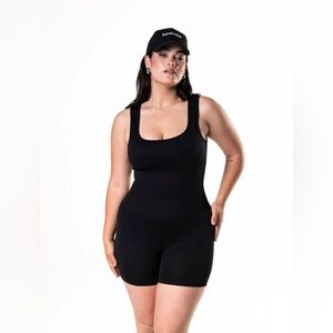 Hey Shape Square Neck Ribbed Shapeware Jumpsuit